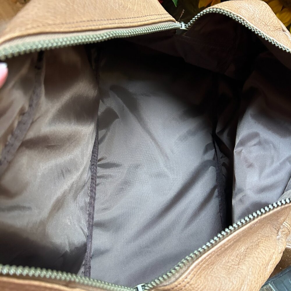 Soft-Sided Leather Carry-On Travel Duffle Bag - Picture 13 of 14